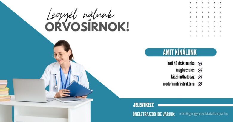 Bővülünk! Orvosírnok kollégánkat keressük